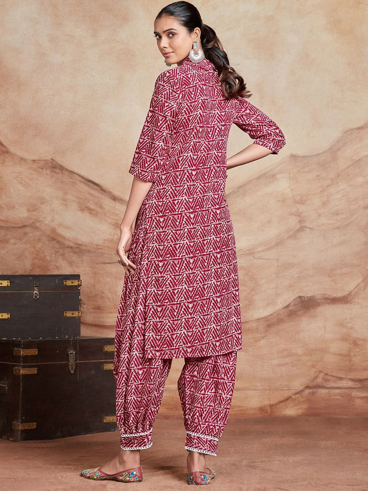 KALINI Ethnic Motifs Printed Mirror Work Regular Mirror Work Kurta with Salwar