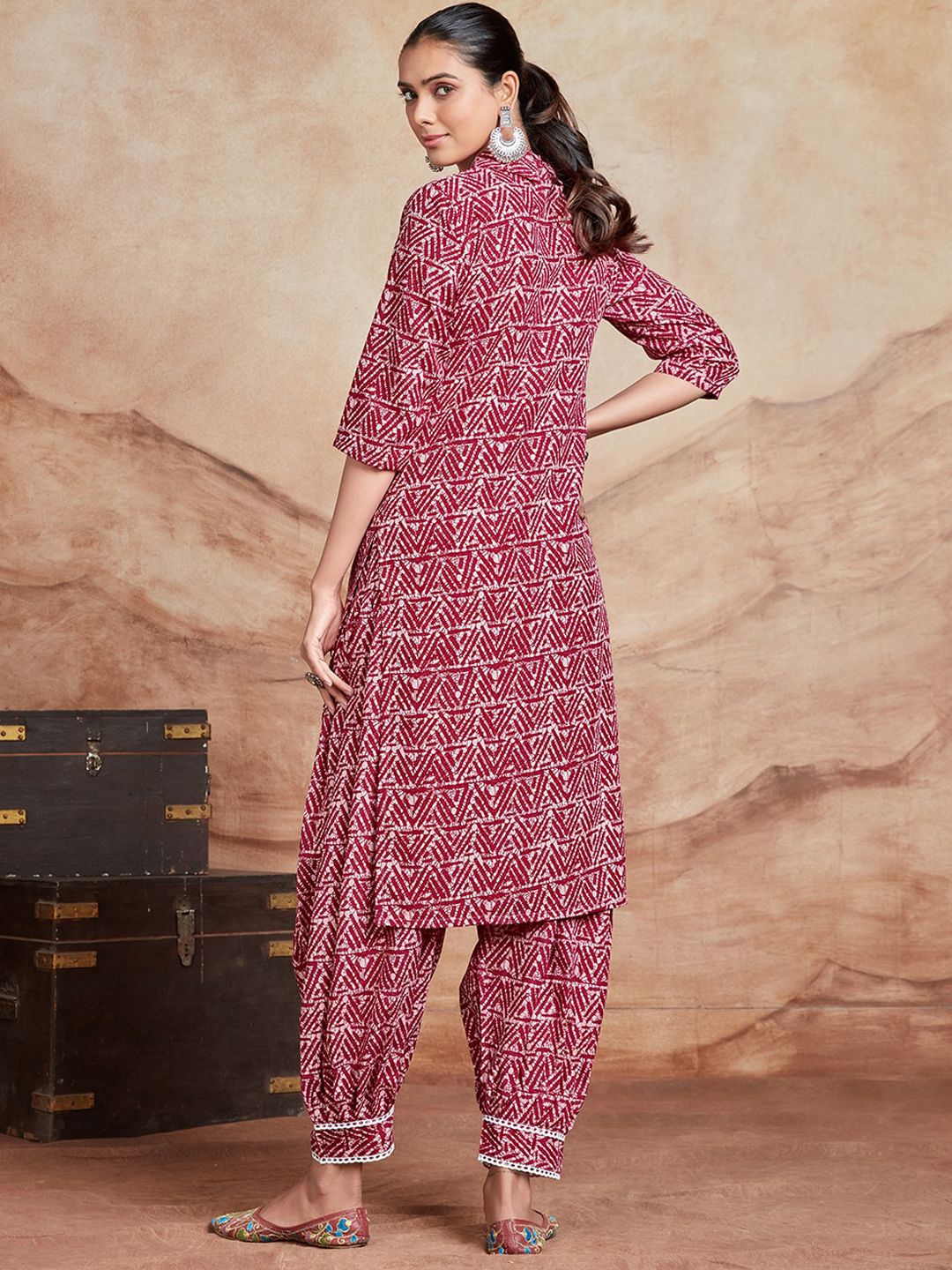 KALINI Ethnic Motifs Printed Mirror Work Regular Mirror Work Kurta with Salwar