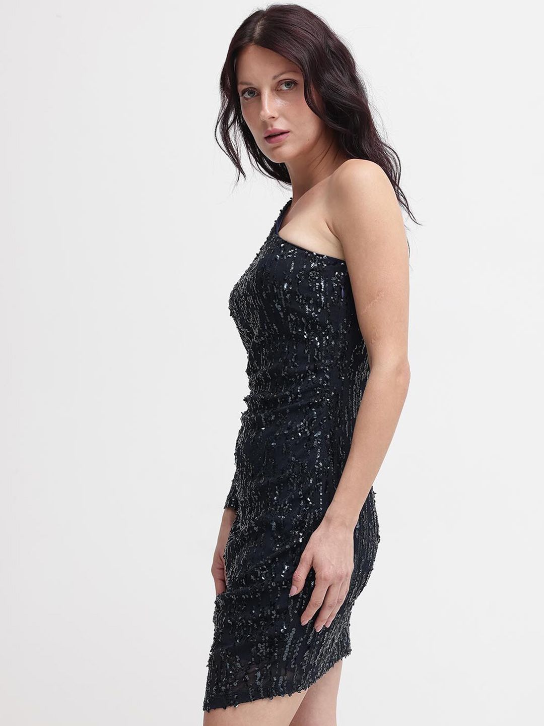 Rareism berpakaian mini kapas bodycon yang dihiasi
