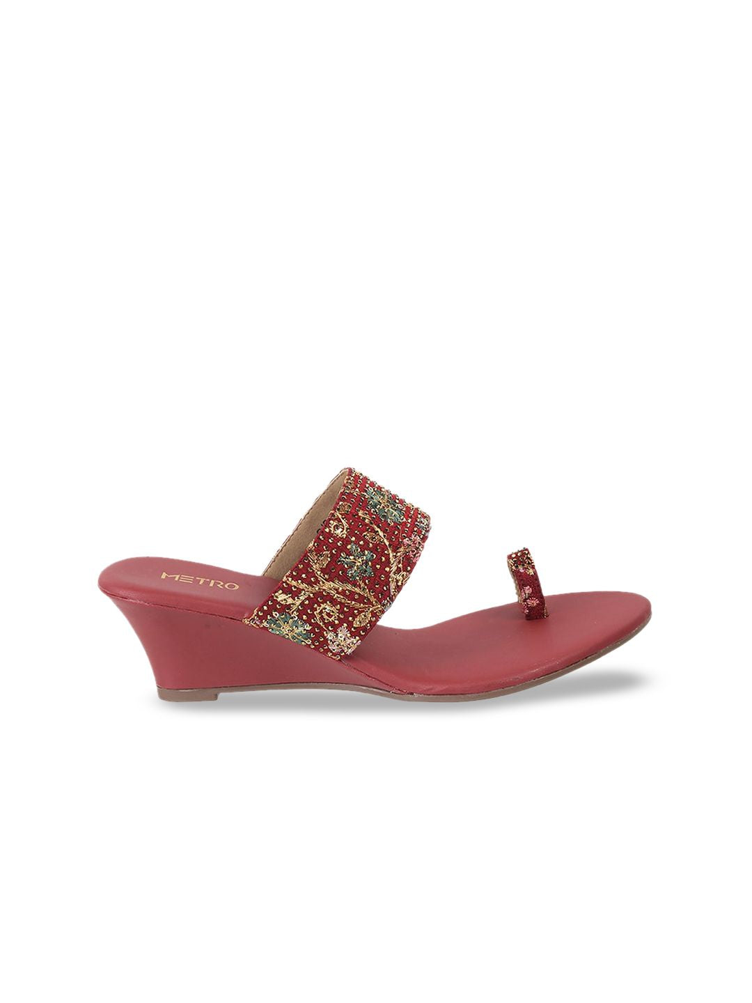 Metro Embellished Open Toe Wedge Heels