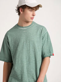 THE BEAR HOUSE Round Neck Drop-Shoulder Pure Cotton T-shirt