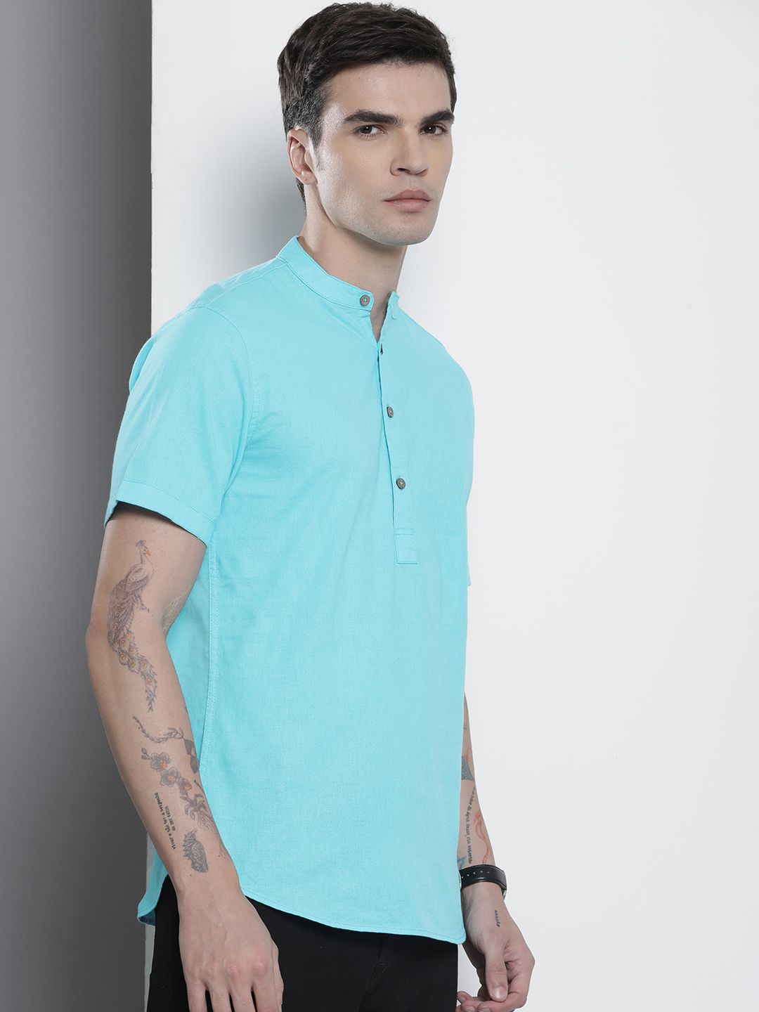 The Indian Garage Co Men Slim Fit Opaque Pure Cotton Casual Shirt