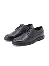 RARE RABBIT Men Textured Round Toe Leather Formal Brogues