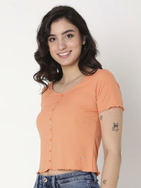 SPYKAR Women Solid Round Neck Cotton Slim Fit T-Shirt