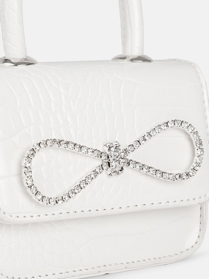DressBerry Textured Miniature Satchel Bag With Embellished