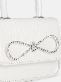 DressBerry Textured Miniature Satchel Bag With Embellished