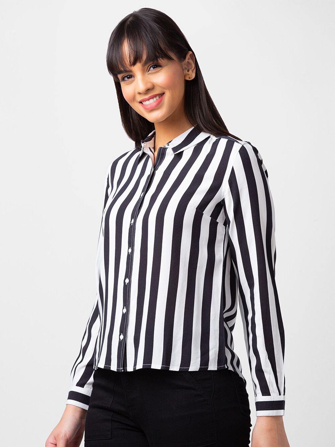 SPYKAR Women Striped Casual Cotton Shirt
