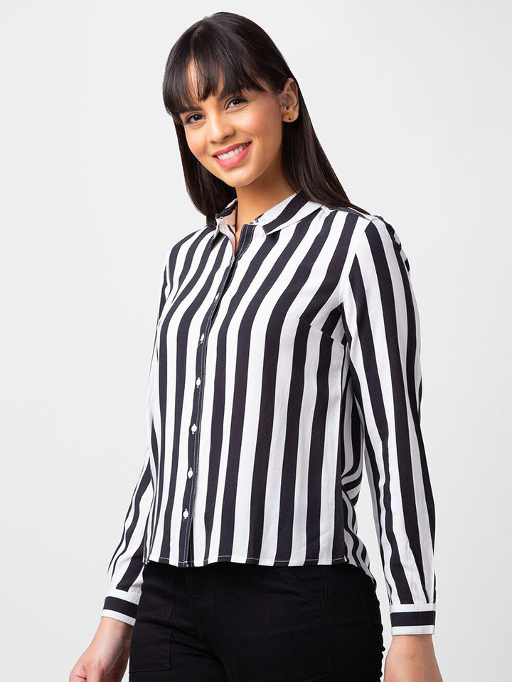 SPYKAR Women Striped Casual Cotton Shirt
