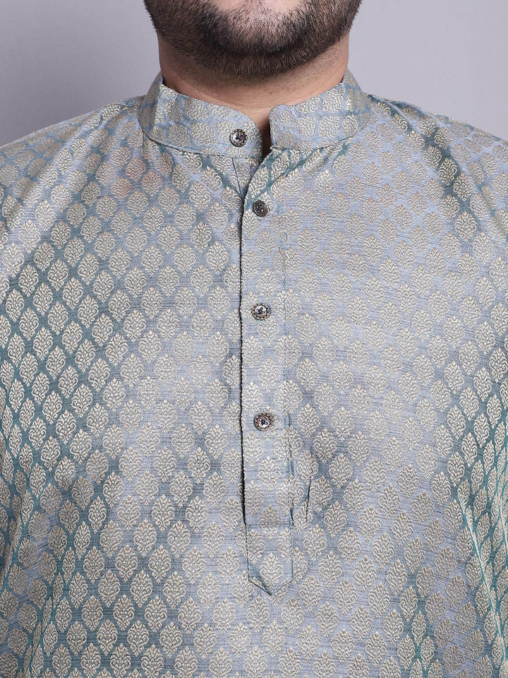 SOJANYA PLUS Woven Design Regular Kurta With Pyjamas & With Embroidered Nehru Jacket