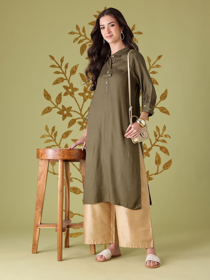 Anouk Women Shirt Collar Kurta
