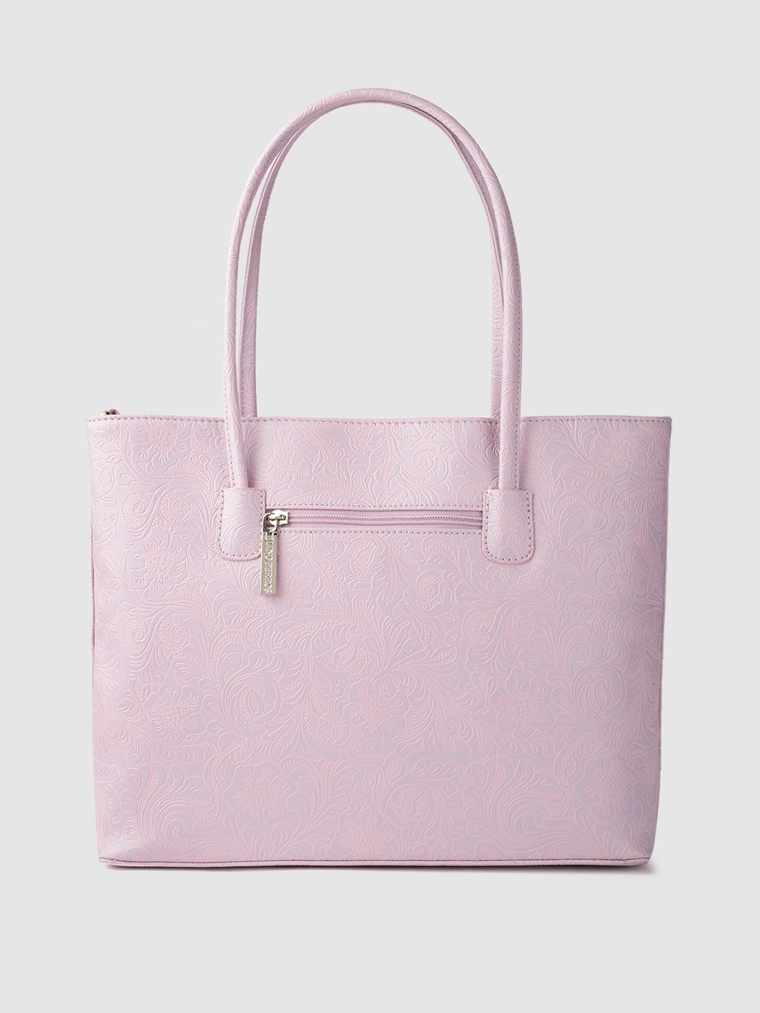 Lino Perros Women Lavender Floral Textured Structured Laptop Bag
