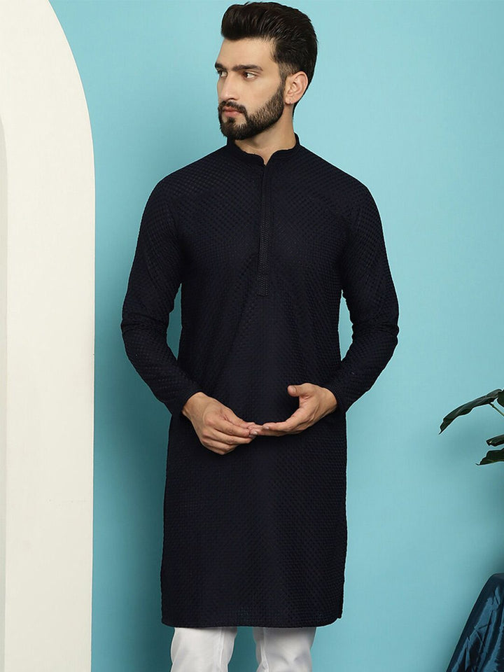 SOJANYA Geometric Embroidered Thread Work Cotton Straight Kurta