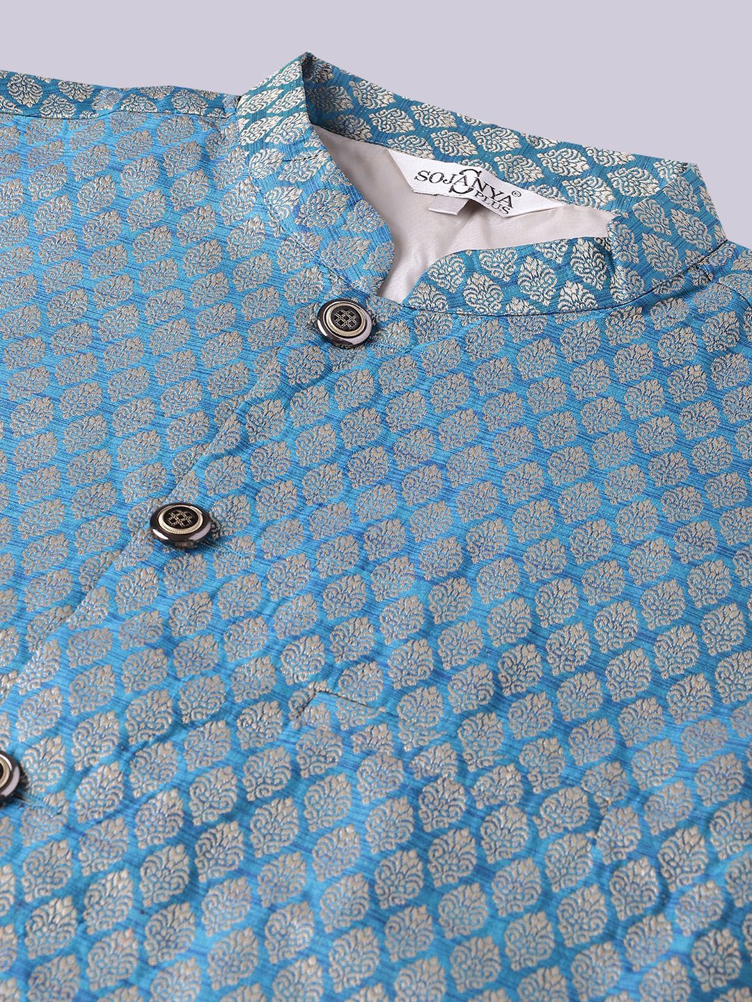 SOJANYA PLUS Woven Design Kurta With Pyjamas & With Nehru Jacket