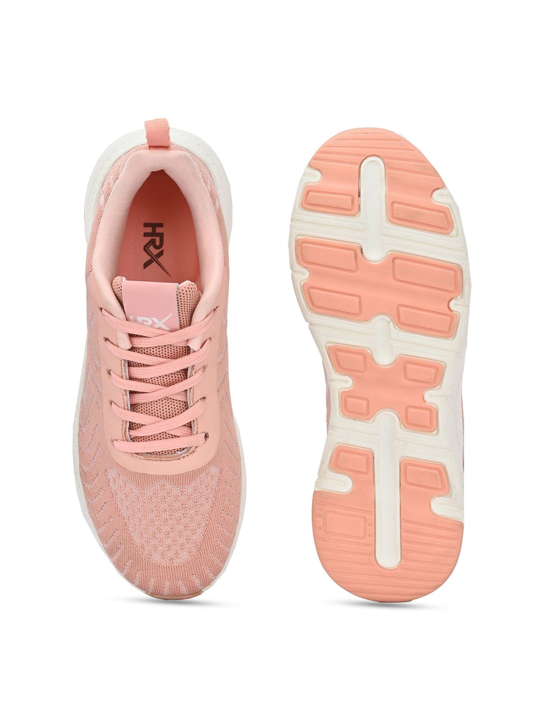 HRX by Hrithik Roshan Women Peach-Coloured & White Mesh Running Shoes