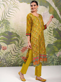 Vishudh Ethnic Motifs Embroidered Regular Beads and Stones Kurta with Trouser & Dupatta