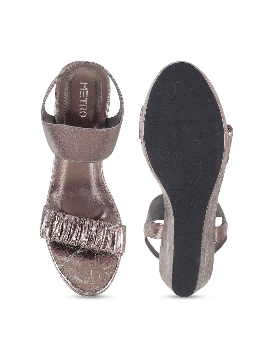 Metro Printed Open Toe Wedge Heels