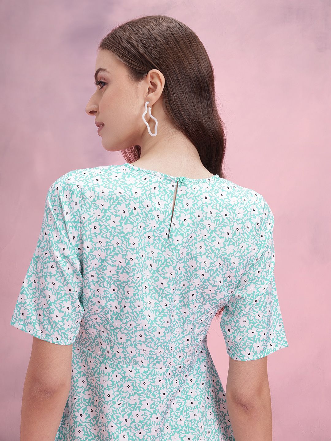 Dressberry Floral Print A-Line Mini Dress