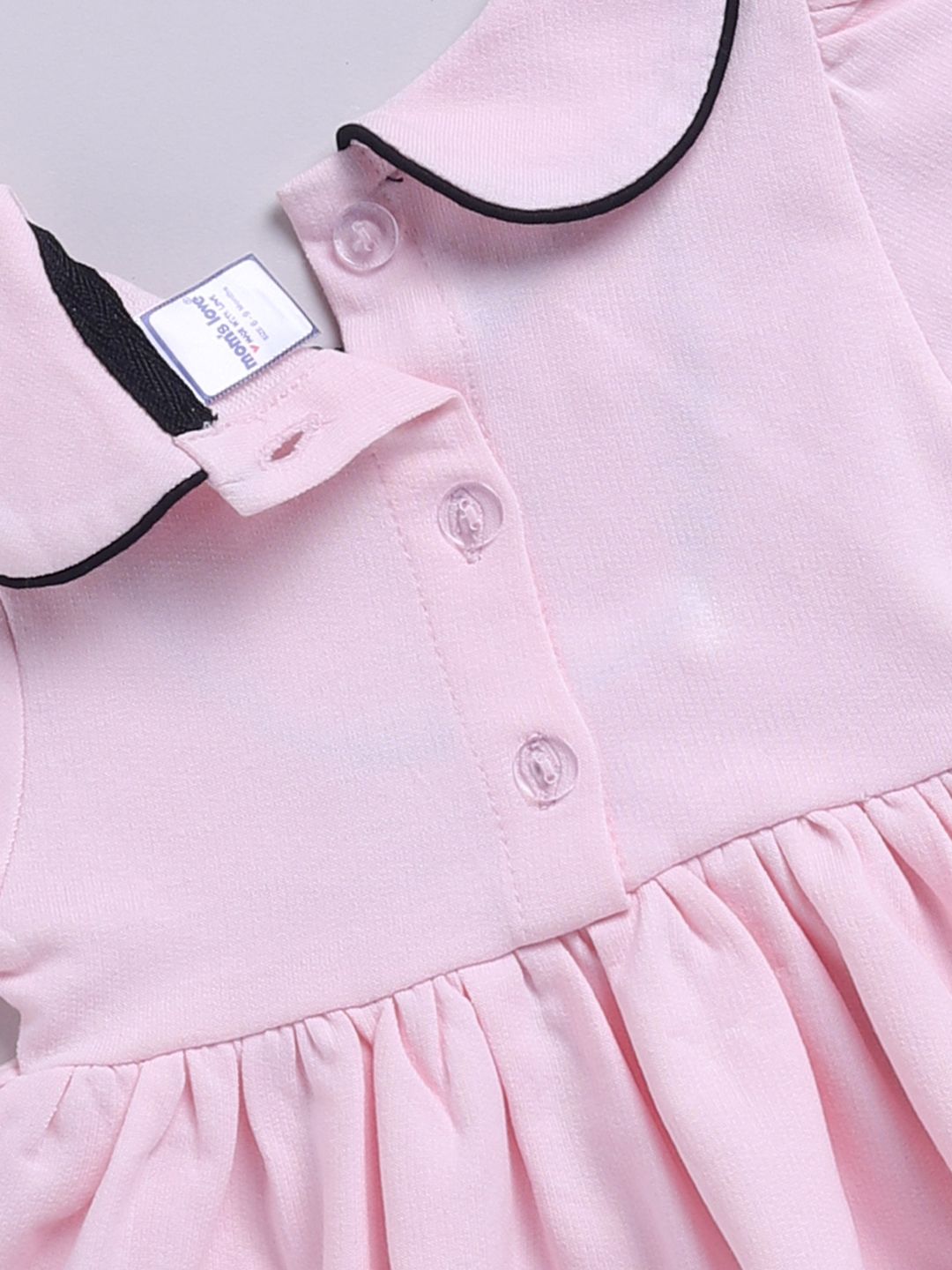 Moms Love Infant Girls Peter Pan Collar Puff Sleeve Fit & Flare Dress