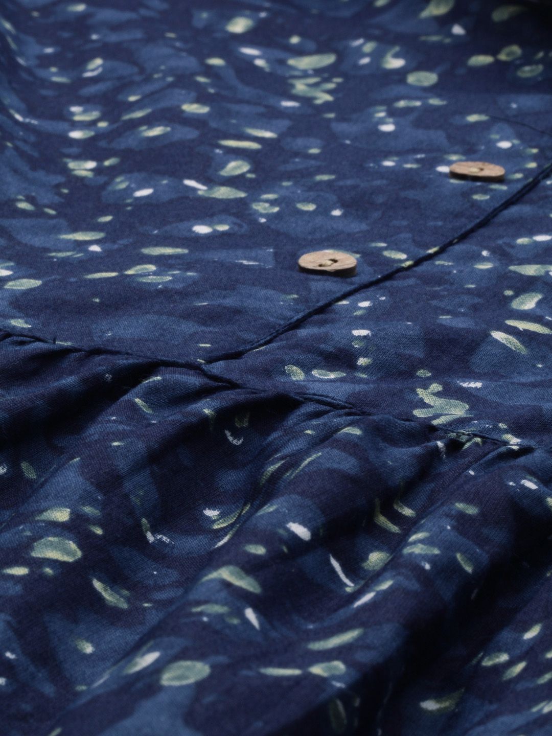 Anouk Women Navy Blue Printed A-Line Kurta