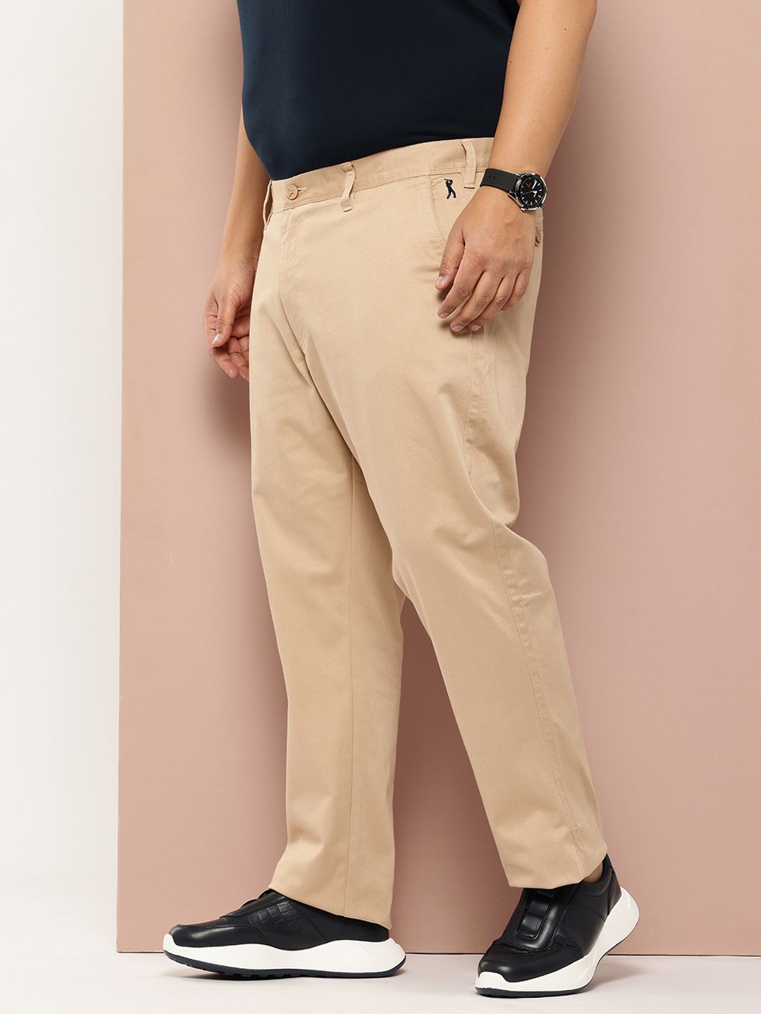 Thomas Scott Men Plus Size Straight Fit Easy Wash Chinos Trousers