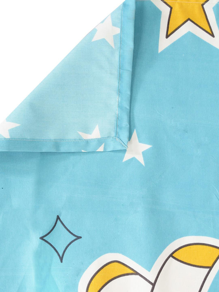 Watak Kartun Biru KLOTTHE Polycotton 300 TC King Denda 2 Cadar dengan 4 Sarung Bantal-98 x 87 inci
