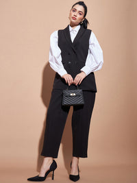 SASSAFRAS BASICS Comfort-Fit Shawl Collar Double-Breasted Longline Casual Blazer