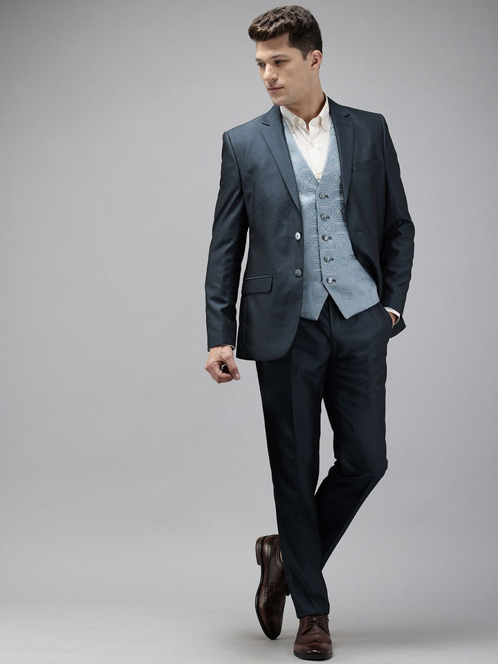 Park Avenue Slim Fit Notched Lapel Single-Breasted 3 Piece Suit