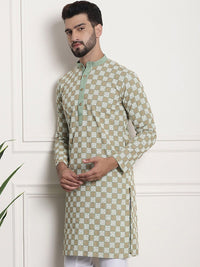 SOJANYA Ethnic Motifs Embroidered Thread Work Cotton Straight Kurta