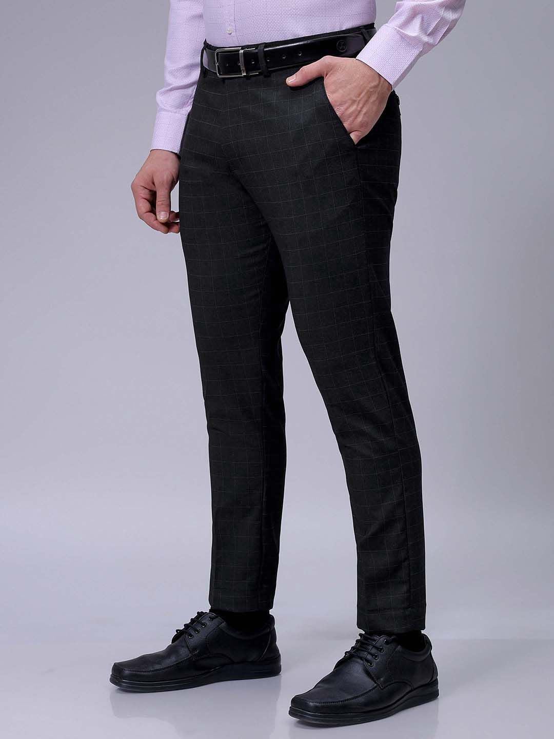 The Indian Garage Co. X Luxe Men Checked Slim Fit Trousers