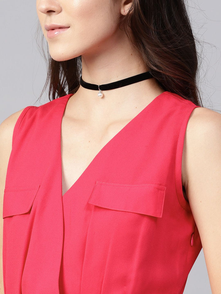 STREET 9 Pink Solid Basic Jumpsuit