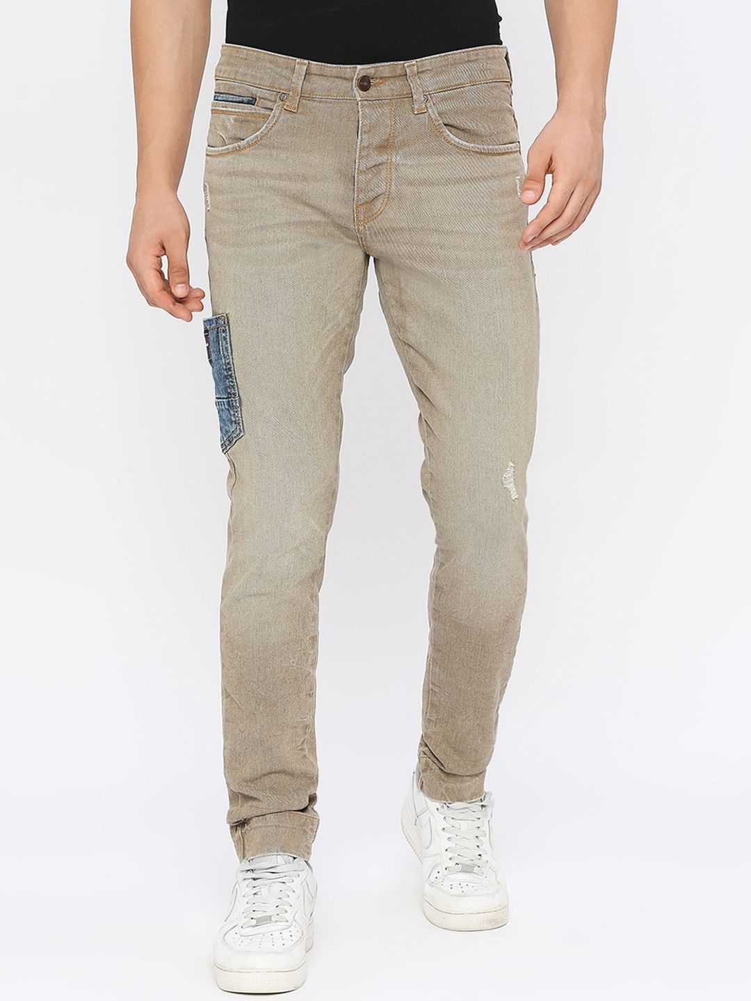 SPYKAR Men Slim Fit Low Distress Light Fade Stretchable Cotton Jeans