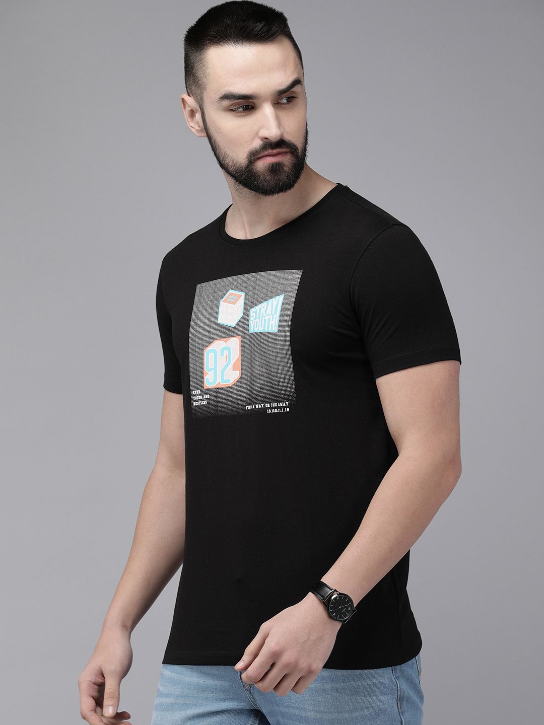 SPYKAR Printed Slim Fit T-shirt