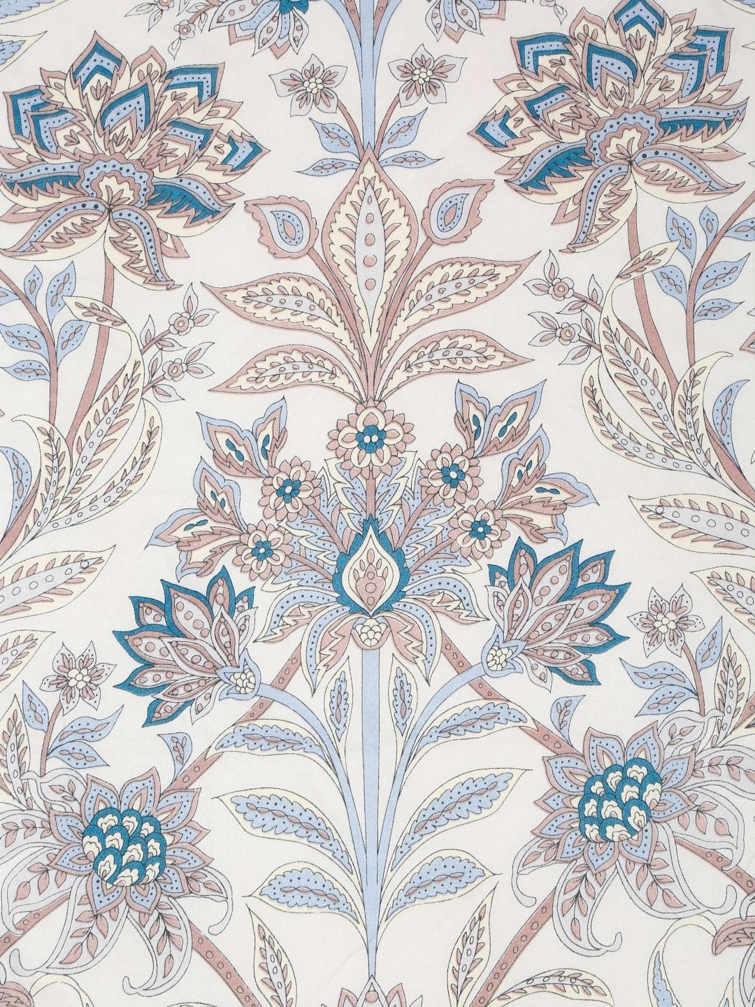 Cortina White & Blue Ethnic Motifs Microfiber AC Room Reversible Double Bed Dohar