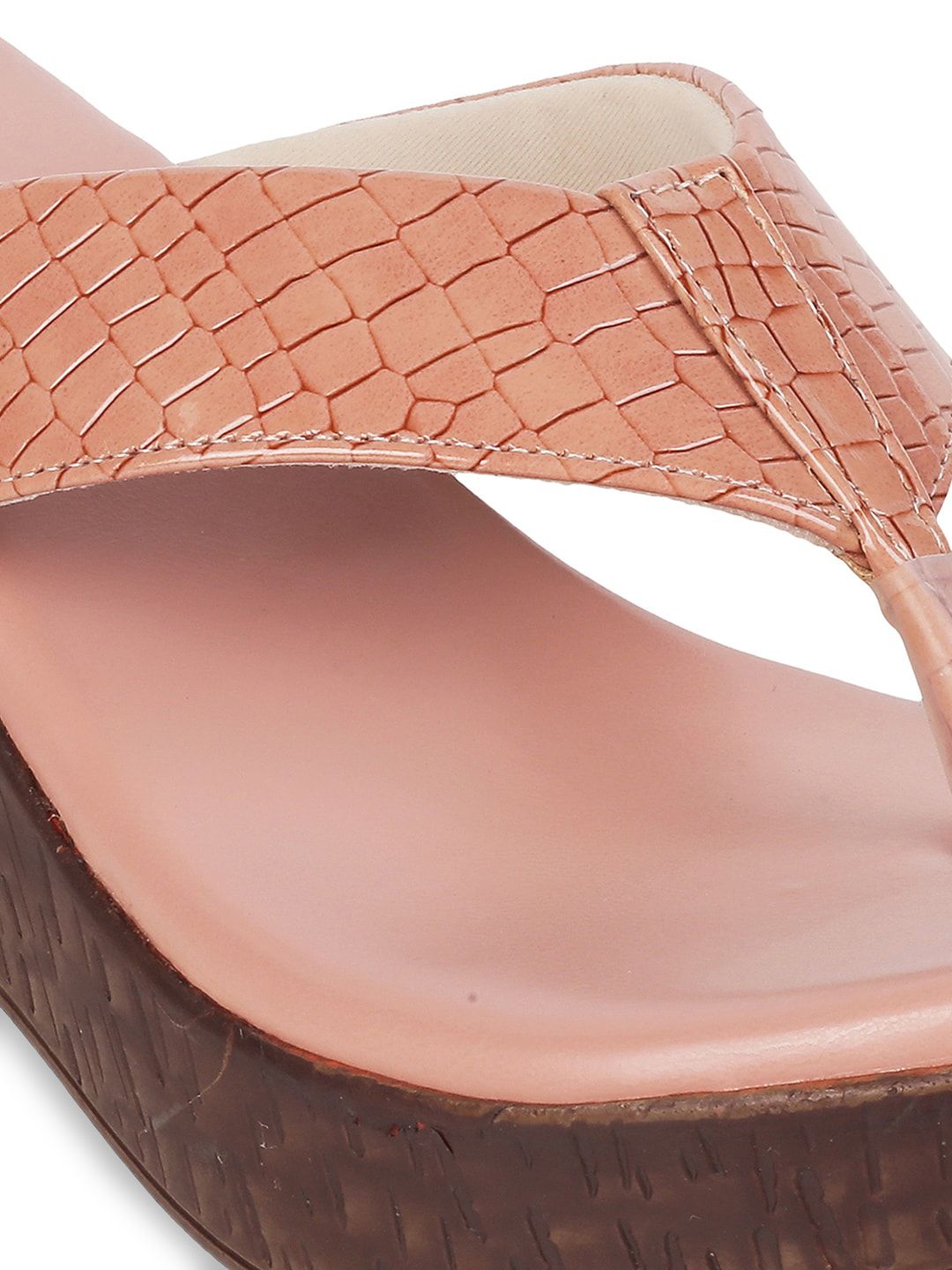 Metro Pink Textured Wedge Heels