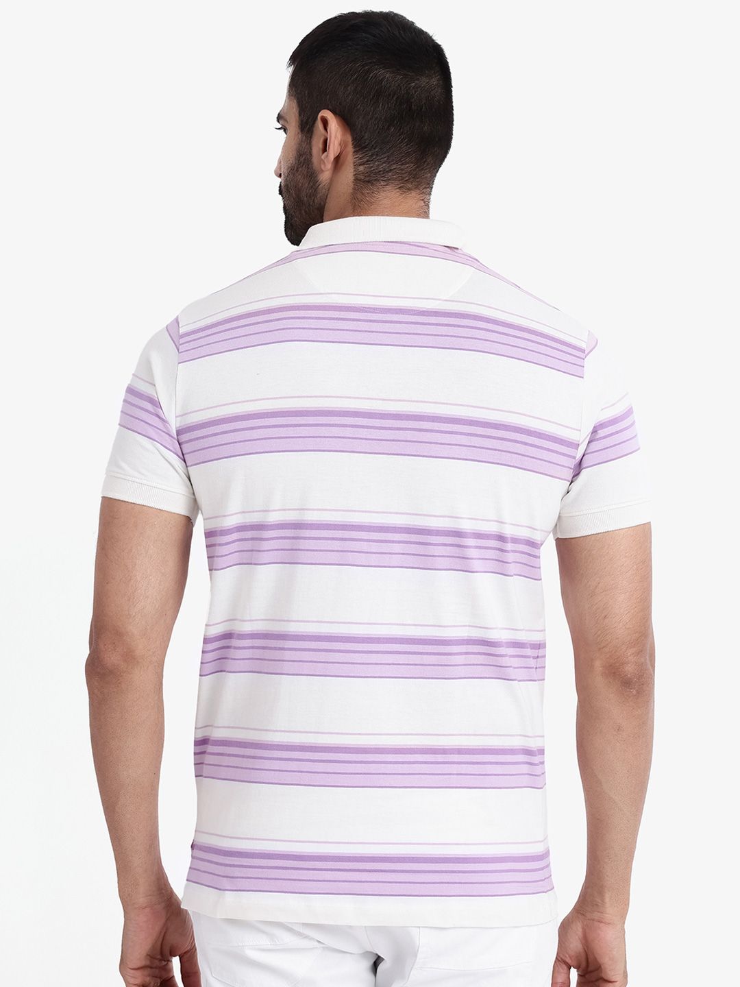 RARE RABBIT Men Rings-4 Slim Fit Solid Polo Collar Pure Cotton T-Shirt