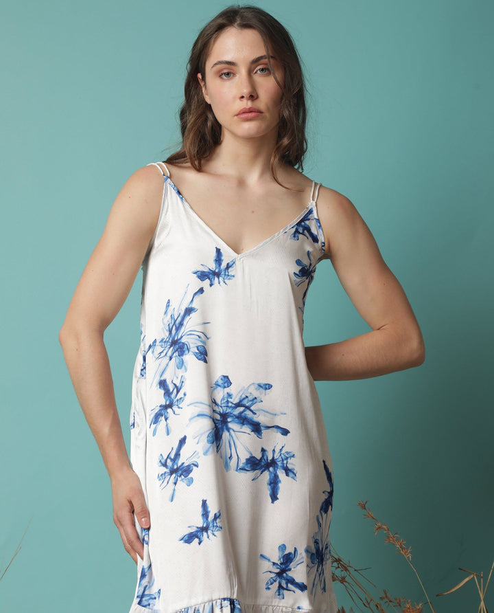 RAREISM Floral Printed A-Line Midi Dress