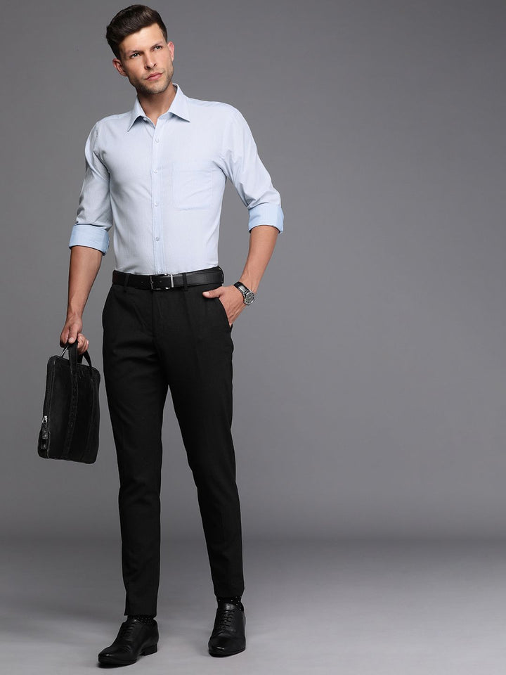 Raymond Pure Cotton Self Design Textured Slim Fit Formal Shirt
