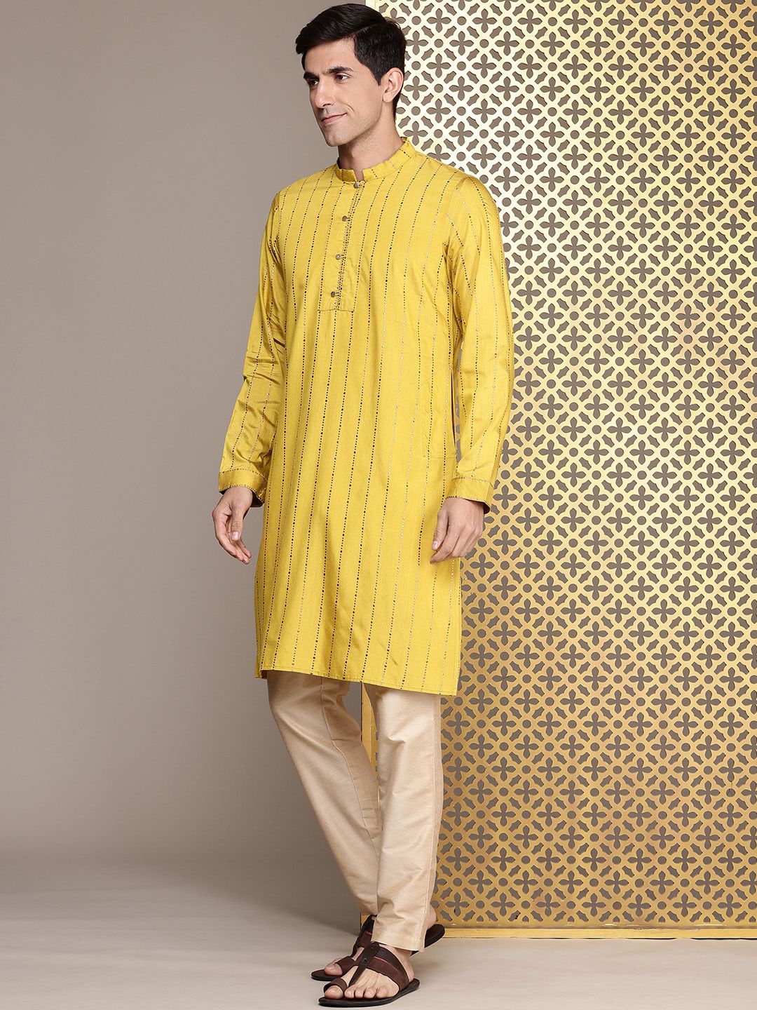 House of Pataudi Jashn Striped Kurta
