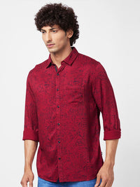 SPYKAR Slim Fit Abstract Printed Opaque Casual Shirt
