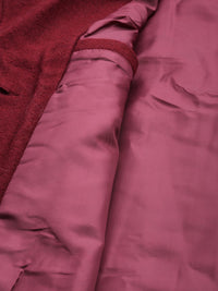 all about you Women Maroon Notched Lapel Single-Breasted Trench Coat