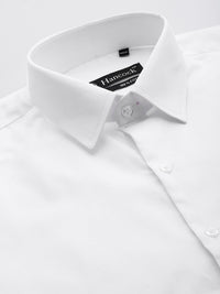 Hancock Men White Solid Regular Fit Pure Cotton Formal Shirt