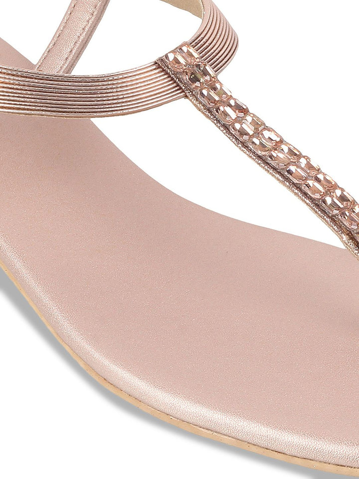 Mochi Embellished Open Toe Flats