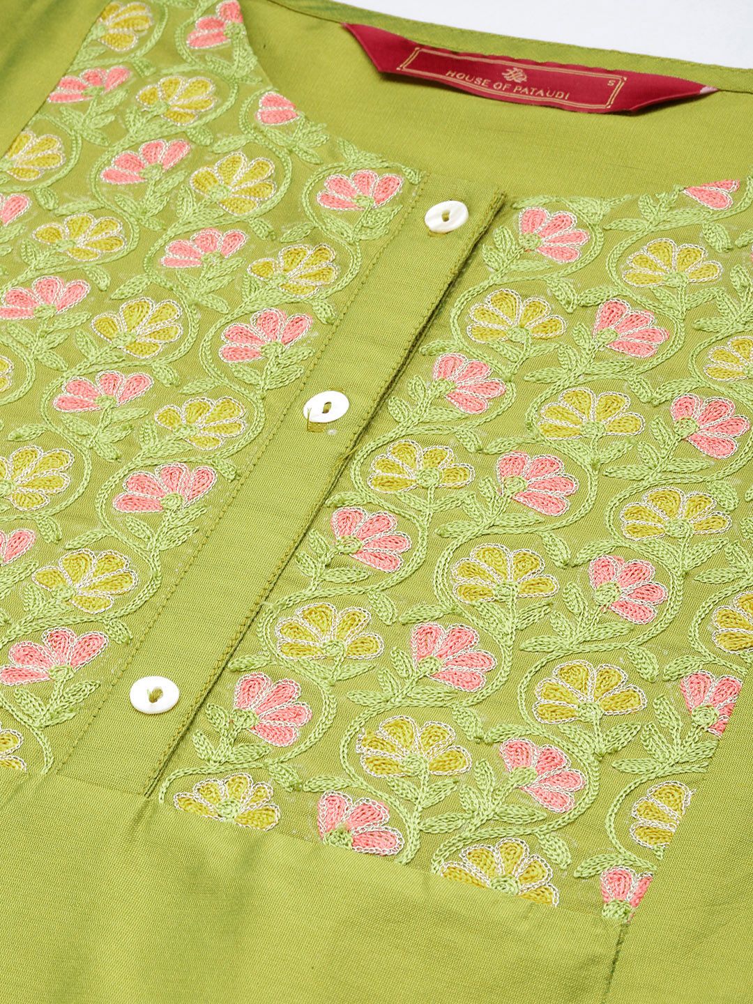 House of Pataudi Ethnic Motifs Embroidered Regular Jashn Kurti With Trousers