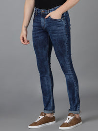 Urbano Fashion Men  Skinny Fit Low Distress Heavy Fade Stretchable Cotton Jeans