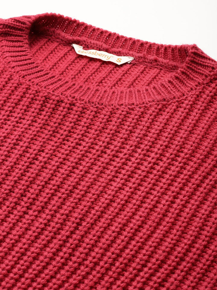 DressBerry Drop Shoulder Acrylic Pullover