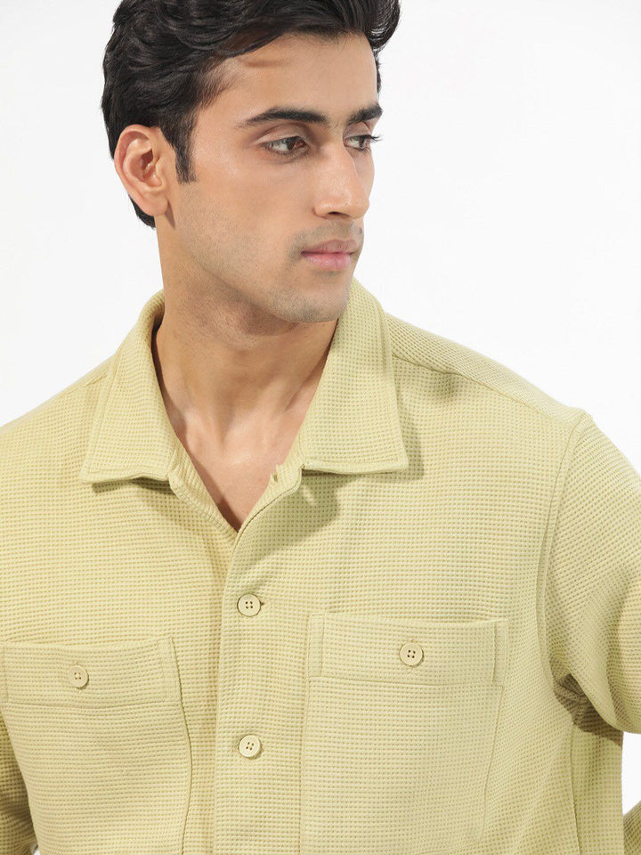 RARE RABBIT Men Elric Tailored Fit Textured Spread Collar Jacket