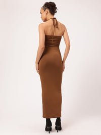 Haltered Icon Daring Cut-Out Bodycon Maxi Dress