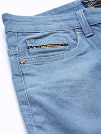 The Indian Garage Co Men Blue Light Fade Cropped Stretchable Jeans