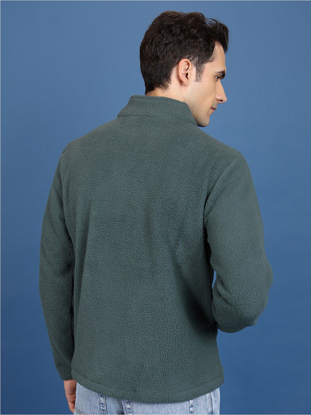 Highlander Mock Collar Front-Open Sweatshirt