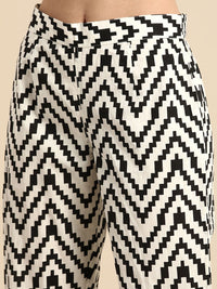Anouk Women White Printed Kurta with Trousers